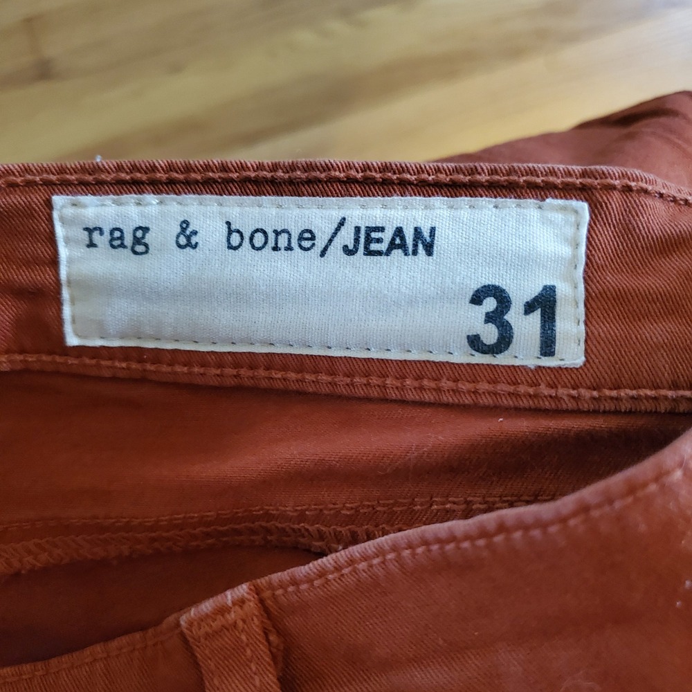 Rag & Bone Jean Legging Burnt Orange Rust Slim Fit Pants Made in USA Sz 31 - Picture 3 of 12